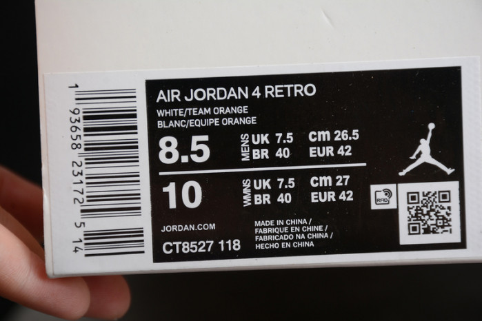 air jordan 4 “university orange” ct8527-118