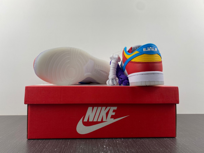 nike dunk low qs lebron james fruity pebbles dh8009-600
