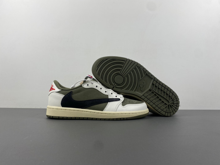 travis scott x air jordan 1 low og “medium olive” dm7866-200