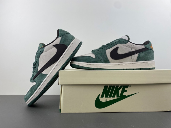 Travis Scott x Air Jordan 1 Low Top Green White DW7866-199