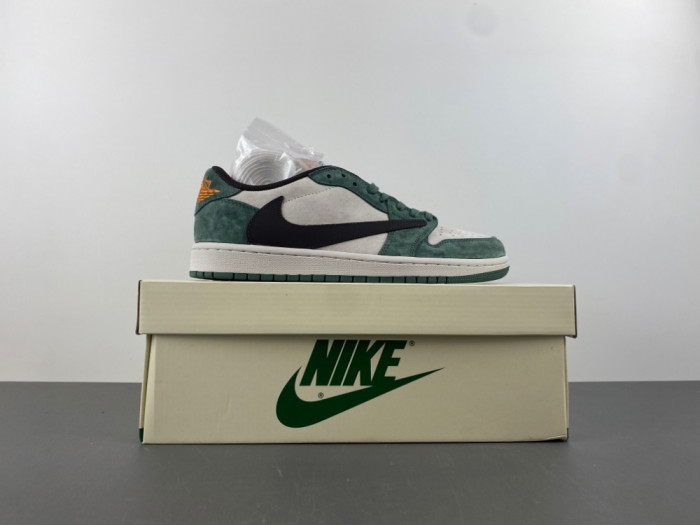 Travis Scott x Air Jordan 1 Low Top Green White DW7866-199