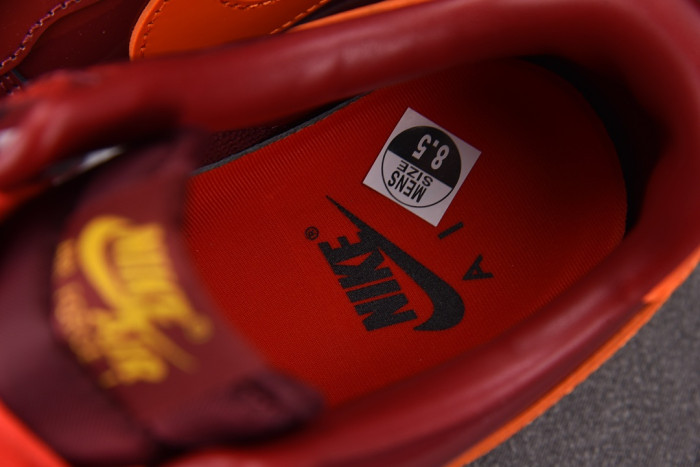 Nike Air Force 1 Low Patent Leather Dark Team Red Safety Orange IO4489-601