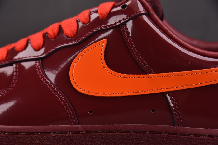 Nike Air Force 1 Low Patent Leather Dark Team Red Safety Orange IO4489-601