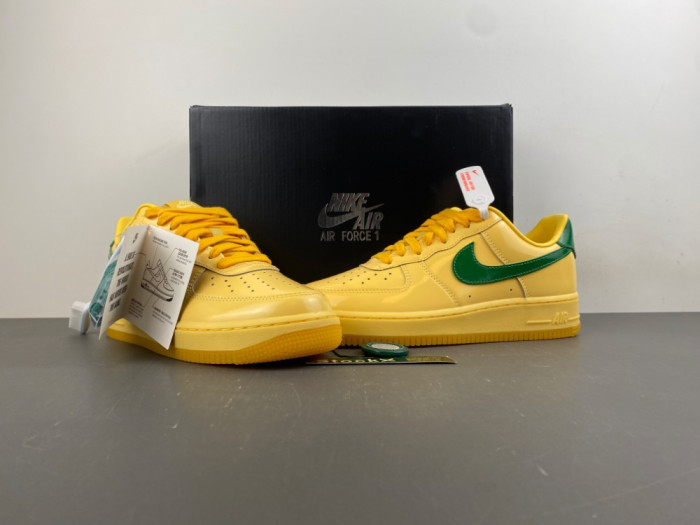 Nike Air Force 1 Low Patent Leather Topaz Gold Pine Green IO4489-700